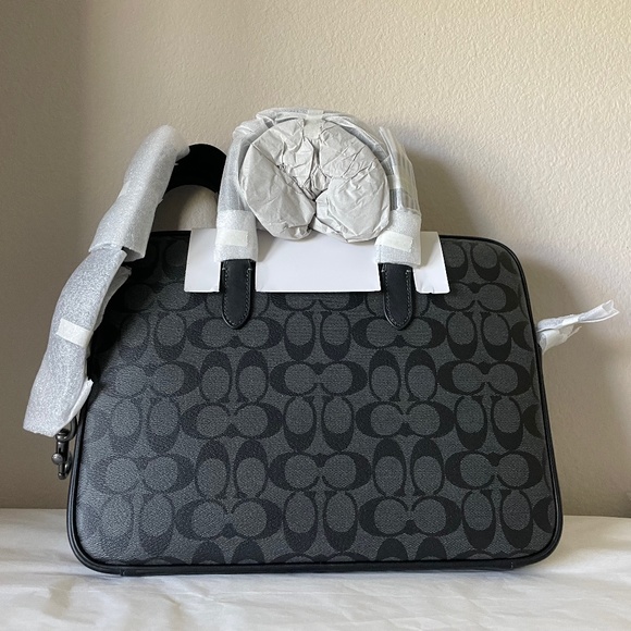 Coach Liam Compact Brief In Signature Canvas Briefcases